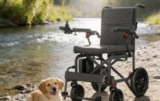 Velana Roam foldable power wheelchair — view