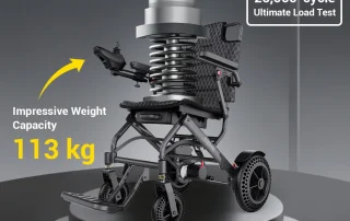 Velana Swift folding power wheelchair — view