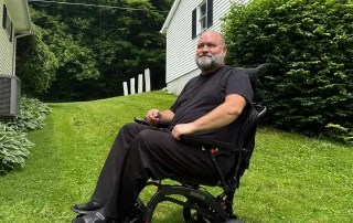 Velana Glide folding power wheelchair — view