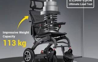 Velana Glide folding power wheelchair — view