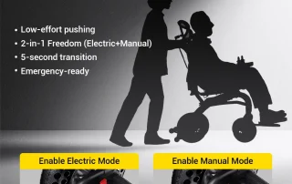 Velana Glide folding power wheelchair — view
