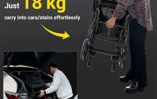 Velana Glide folding power wheelchair — view