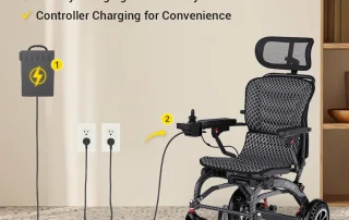 Velana Glide folding power wheelchair — view