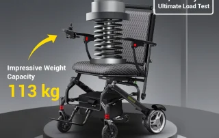 Velana Aero carbon-fibre power wheelchair — view
