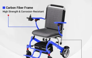 Velana Aero carbon-fibre power wheelchair — view