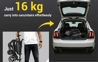 Velana Aero carbon-fibre power wheelchair — view