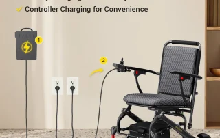 Velana Aero carbon-fibre power wheelchair — view