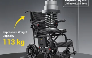 Velana Roam foldable power wheelchair — view