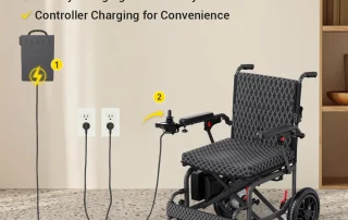 Velana Roam foldable power wheelchair — view