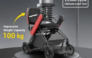 Velana Nimble auto-folding power wheelchair — view
