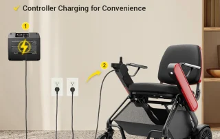 Velana Nimble auto-folding power wheelchair — view
