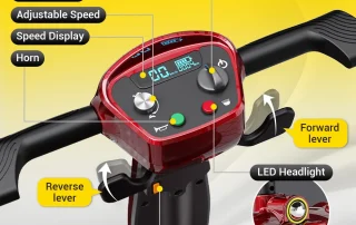 Velana Go foldable mobility scooter — view