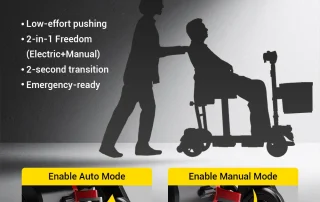 Velana Go foldable mobility scooter — view