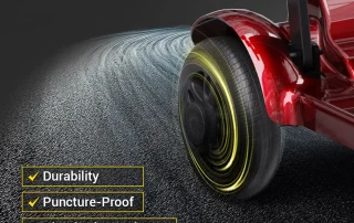Velana Go foldable mobility scooter — view