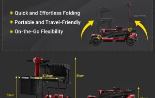 Velana Go foldable mobility scooter — view